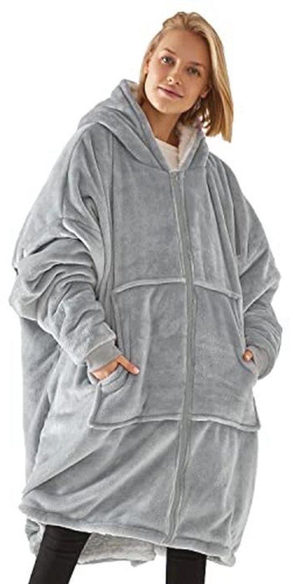 Unisex Oversized Hoodie Deken - Fleece Sweatshirt met Ritszak