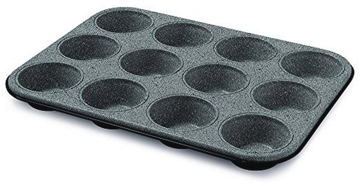 Taartvorm voor 12 Muffins - Stevig Staal met Antiaanbaklaag