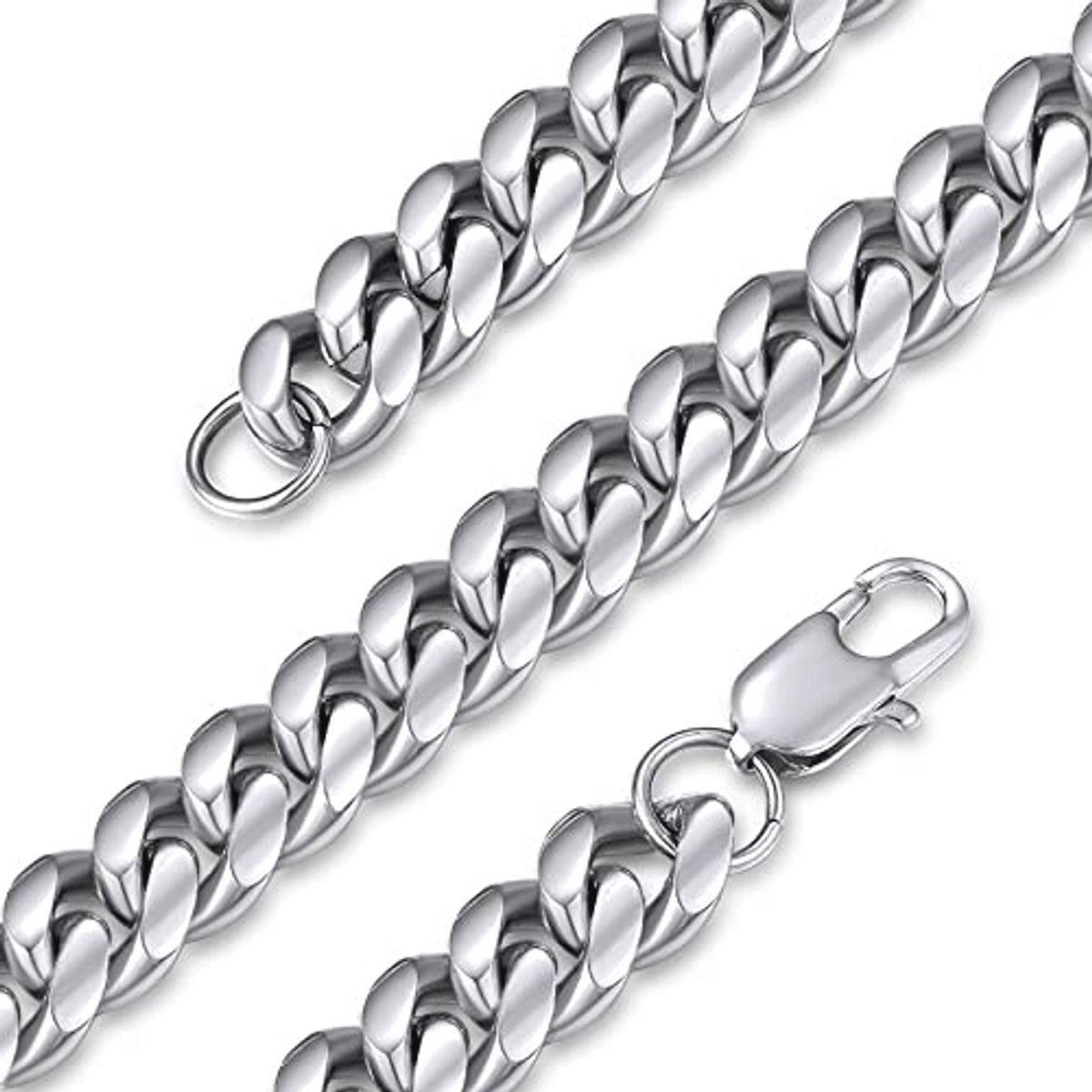 Dikke Cubaanse Link Miami Ketting 6-14mm voor Mannen en Vrouwen - Hypoallergene Roestvrijstalen Hiphop Sieraden