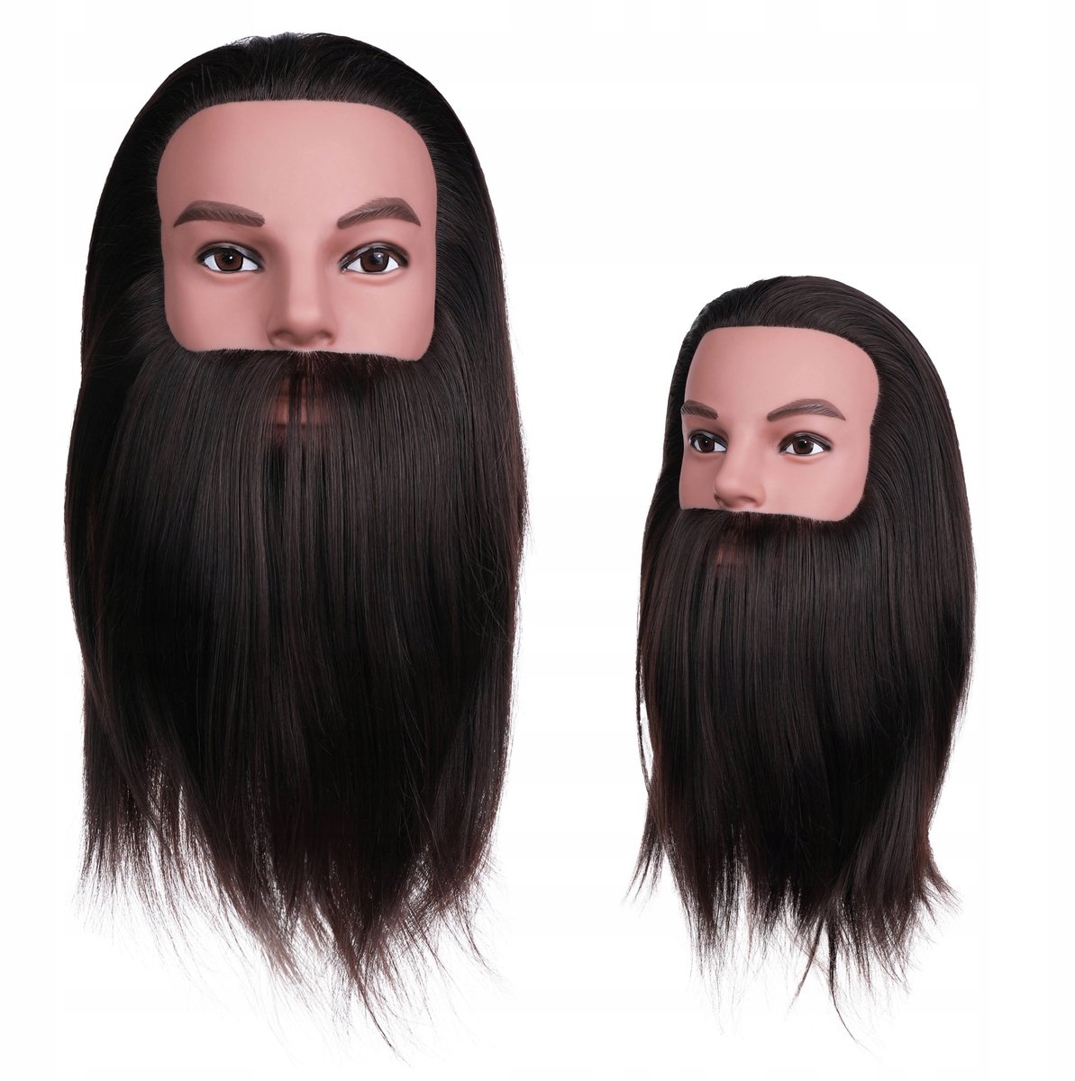 Poniks Hoofd Manneken Trainingshoofd met Baard - Synthetisch Haar - 35cm