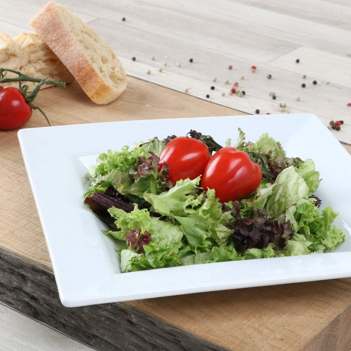 Groot Vierkant Wit Porseleinen Bord Plat 30 cm - YoYo Serie Serveerbord