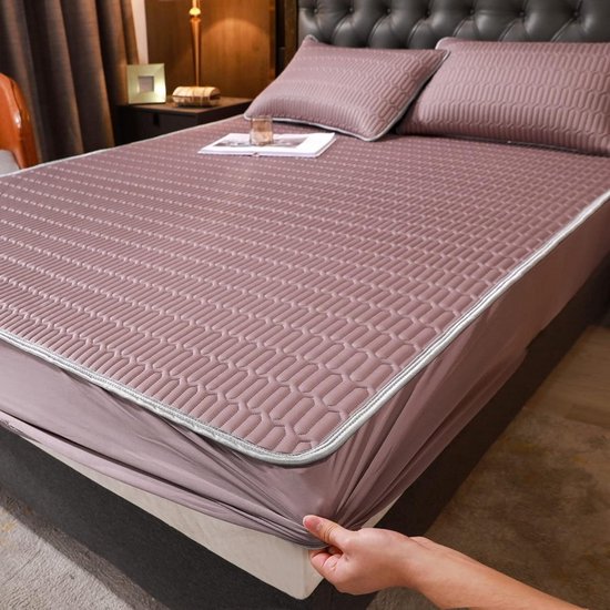 Latex IJssilken Hoeslaken met Elastiek - Antislip Matrasdek voor Diepe Matrassen tot 30cm - Diverse Maten en Sets