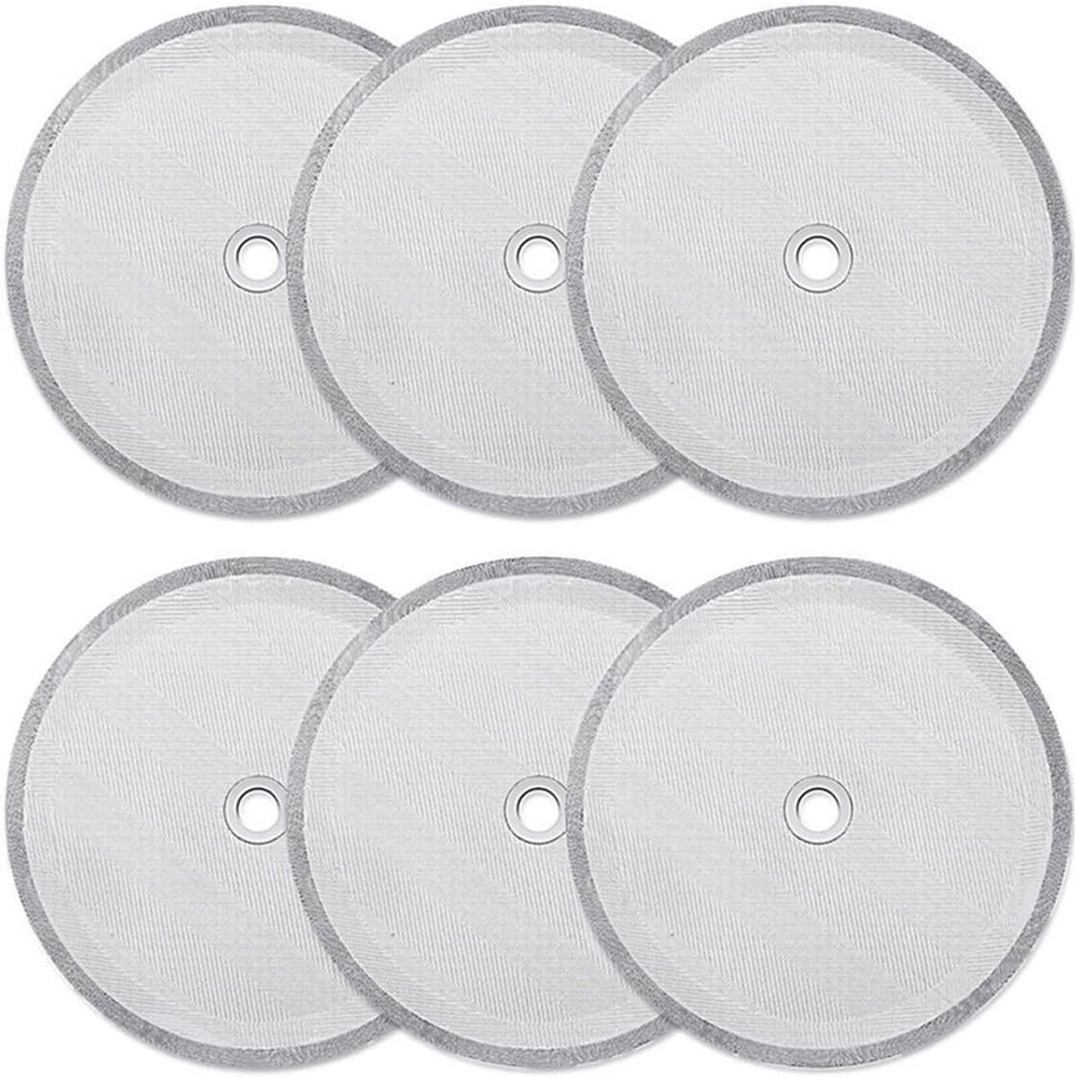 6x Vervangingsfilters RVS Koffiefilter voor French Press 8 Kopjes - Universeel en Herbruikbaar