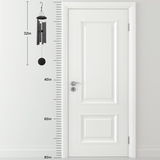 Windgong buiten grote diepe toon, 36 inch 5 metalen buizen