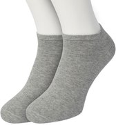 Bonnie Doon Sneakersokken Dames Licht Grijs maat 36/42 - 2 paar - Basis Korte Sokken - Gladde Naden - Enkel Sokken - Uitstekend Draagcomfort - Enkelsokken - Sneaker Sokken - 2-pack - Multipack - Effen - Lichtgrijs - Light Grey Heather - OL8110012.107