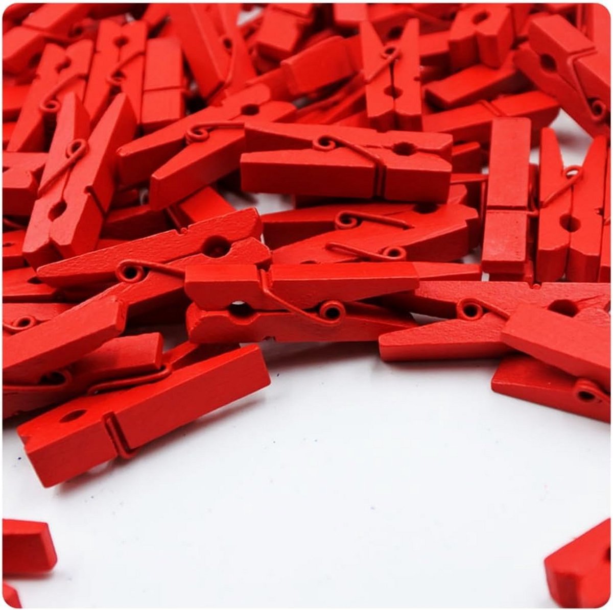 100 Stuks Houten Wasknijpers Mini Gekleurd - Diverse Kleuren - Decoratie Klemmen 3,5 cm
