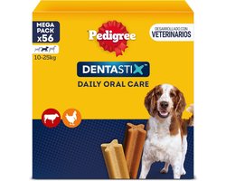 Pedigree DentaStix Daily Oral Care Dental Care Snack voor middelgrote honden - Hondensnoepjes met kip- en rundvleessmaak Elke dag - 1 x 56 stuks