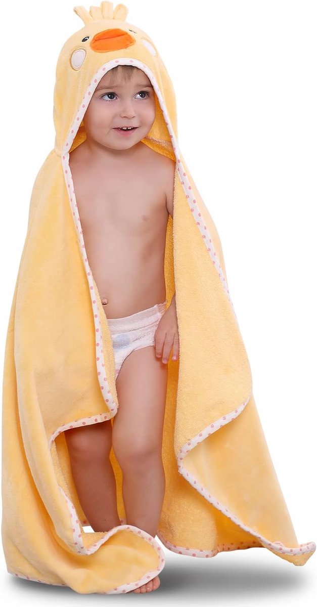 Zachte Kinder Badjas Handdoek met Capuchon 100% Katoen Dierendesign