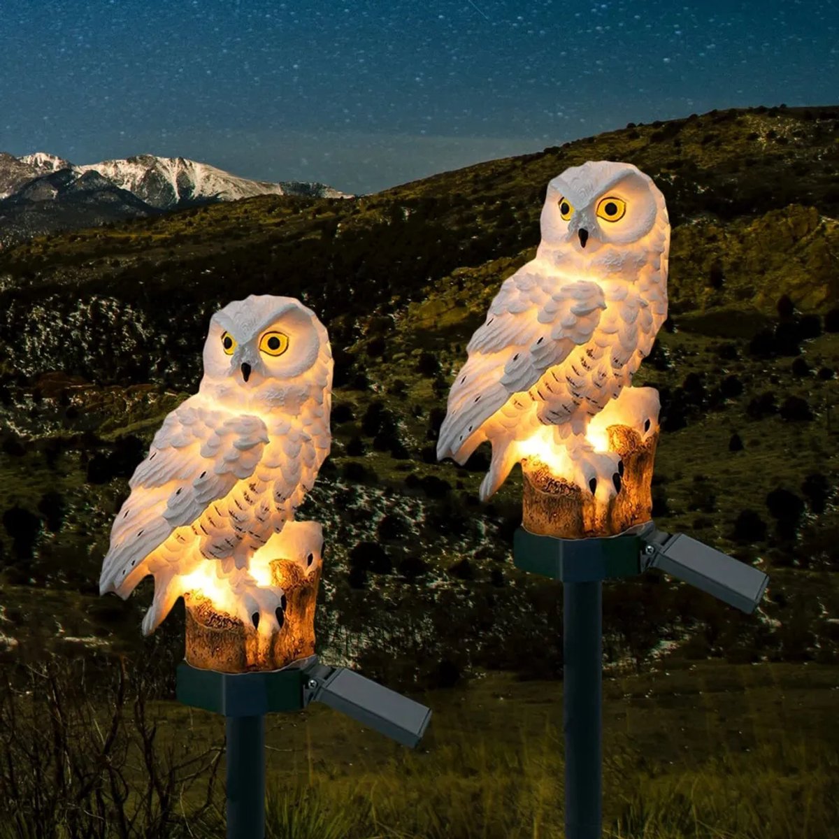 Uilenlamp op zonne-energie, decoratie voor tuin en binnenplaats, waterdichte decoratieve tuinverlichting, gazonverlichting voor buiten.