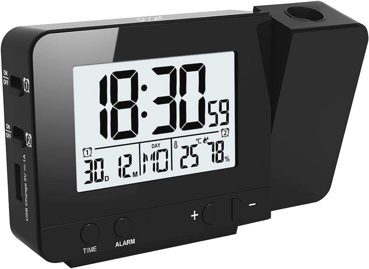 Digitale Projectiewekker met LED-Display en Temperatuurweergave voor Slaapkamers