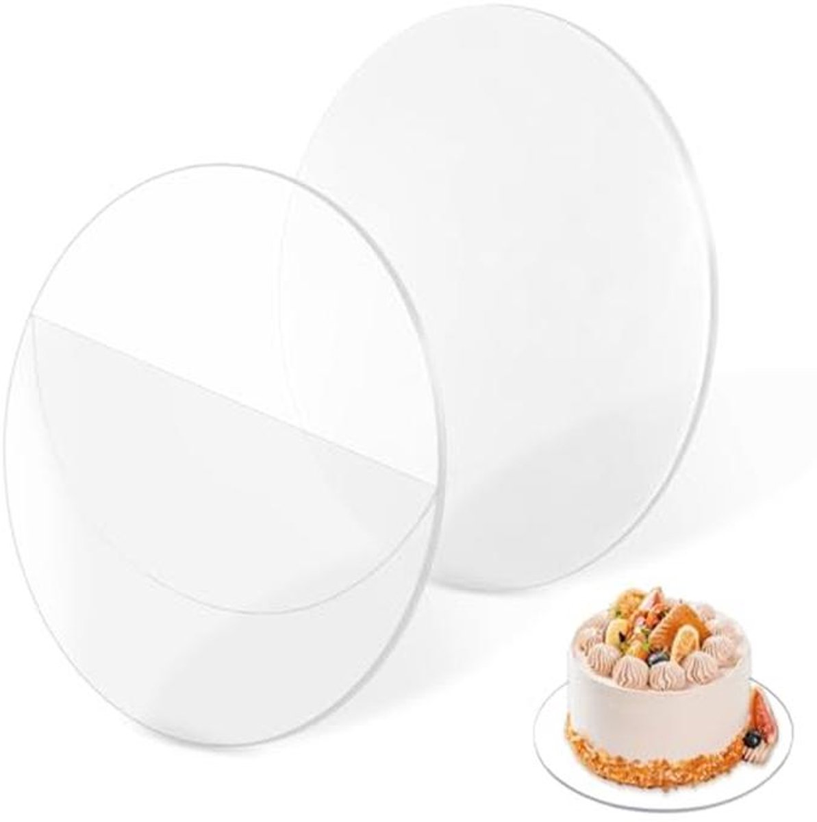 Ronde Taartonderlegger 30 cm - Niet-klevend Herbruikbare Taartplateau (2 Stuks)
