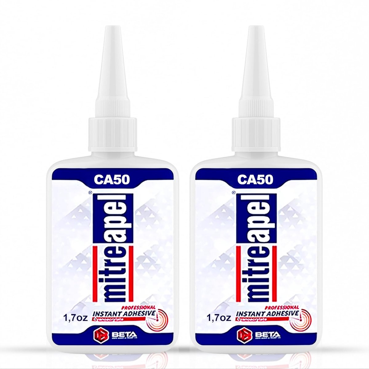 Mitreapel CA Secondelijm – 2 × CA 50 – Superlijm – Sterke Cyanoacrylaatlijm – Snelle Hechting – Geschikt voor Houtbewerking, Modelbouw en Timmerwerk