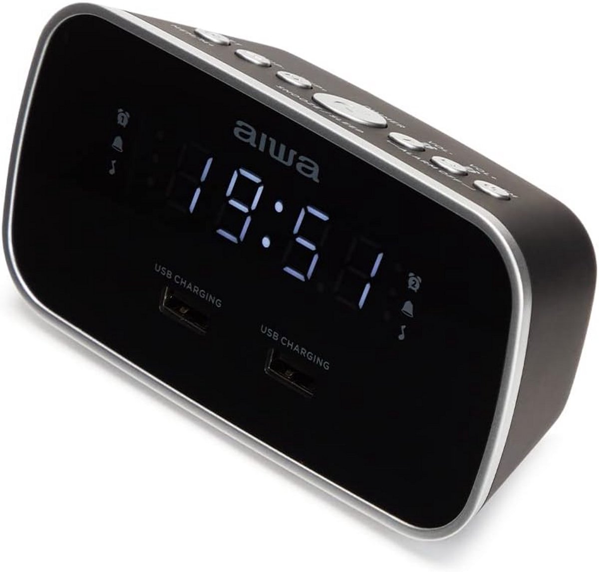Digitale Wekkerradio met Dubbele USB Oplader - Zwart - 2 Alarmen en FM Radio