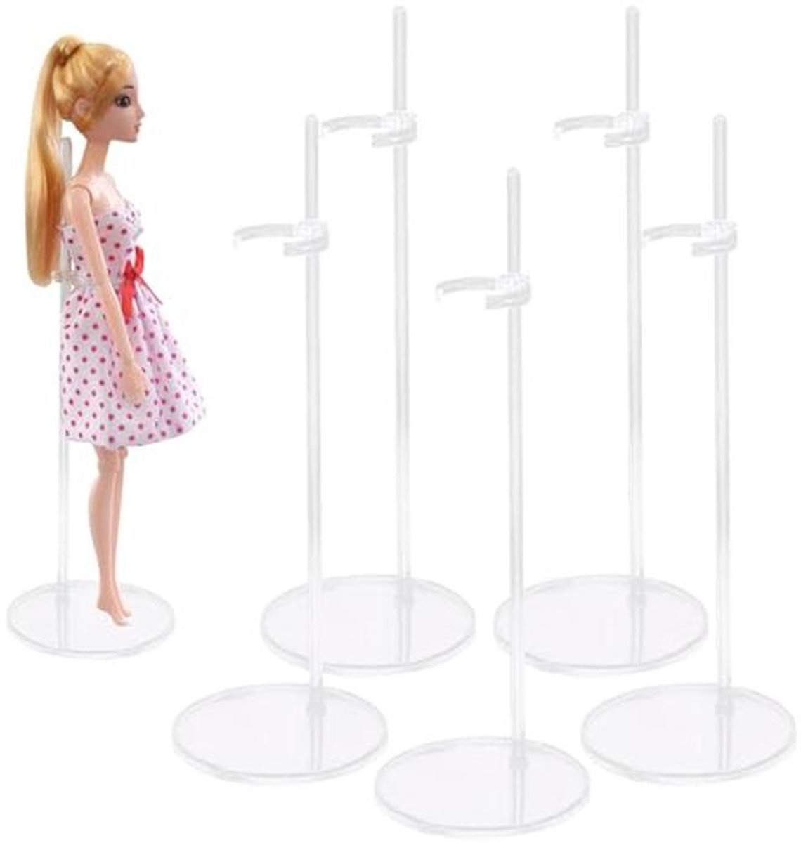 Poppenstandaard kunststof – 5 stuks voor 30 cm poppen
