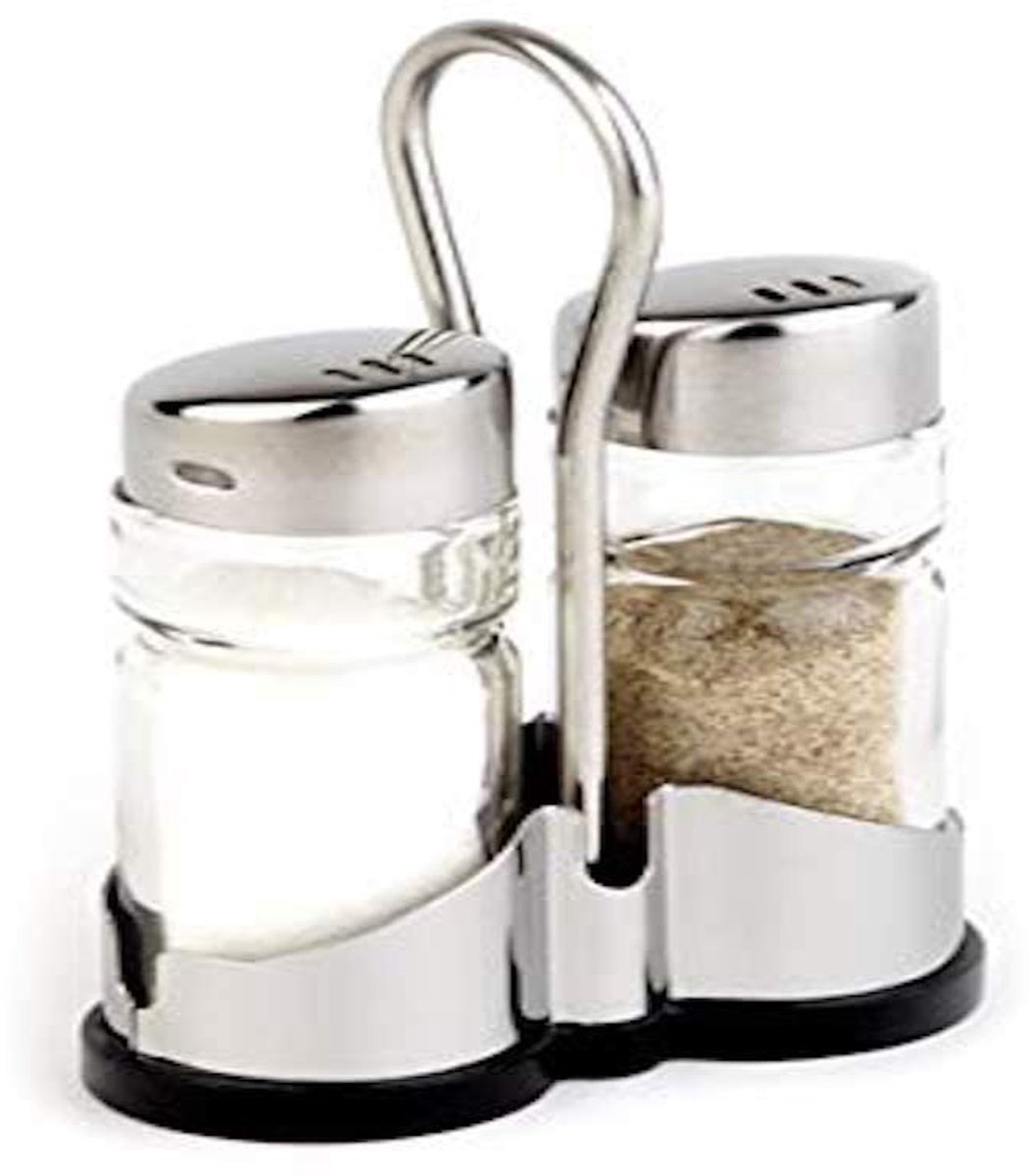 Unyqoos® Compacte en Stijlvolle Zout- en Pepervaatjes Set van Roestvrij Staal en Glas