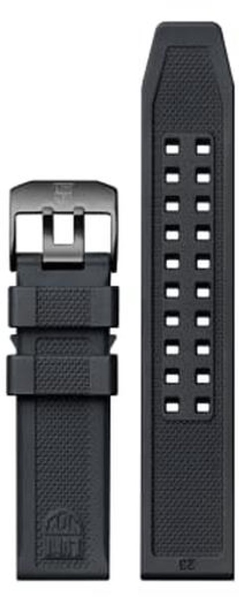 Zwart-Grijze Rubber Horlogeband voor 23 mm Horloges