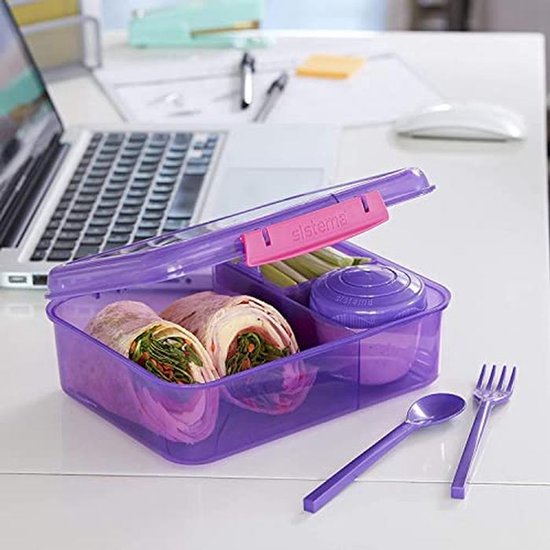 Lunchbox met Compartimenten en Yoghurtbeker - 1,25 L Voedselbewaarcontainer — afbeelding 5