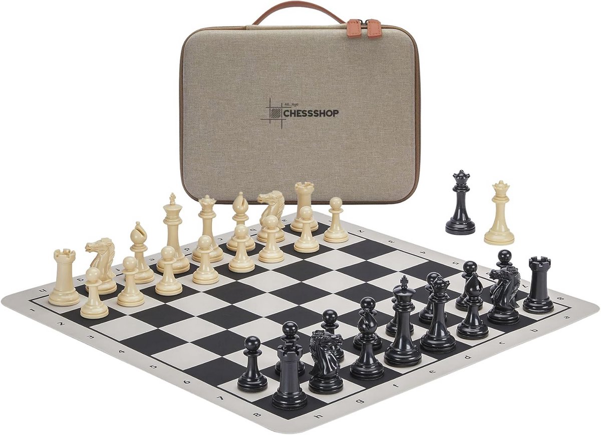 Opvouwbare Schakenset met Silicium Bord en Klassieke Stukken – 45 x 45 cm