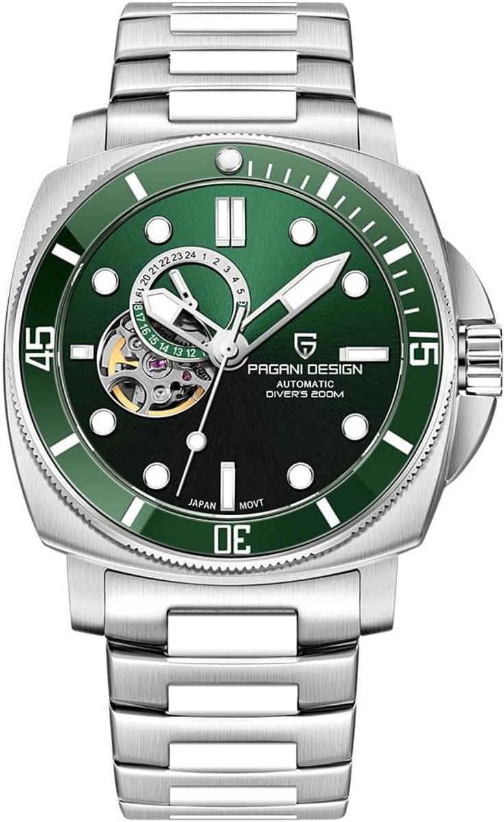 Automatisch herenhorloge met roestvrijstalen armband en saffierglas