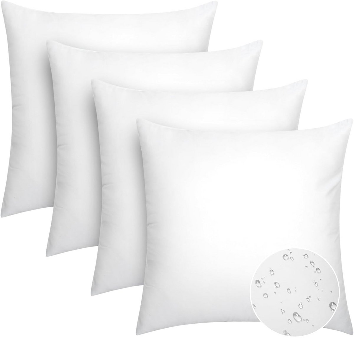 4x Binnenkussen 20x20 cm - Waterafstotende Vulling voor Tuinmeubelen en Terras