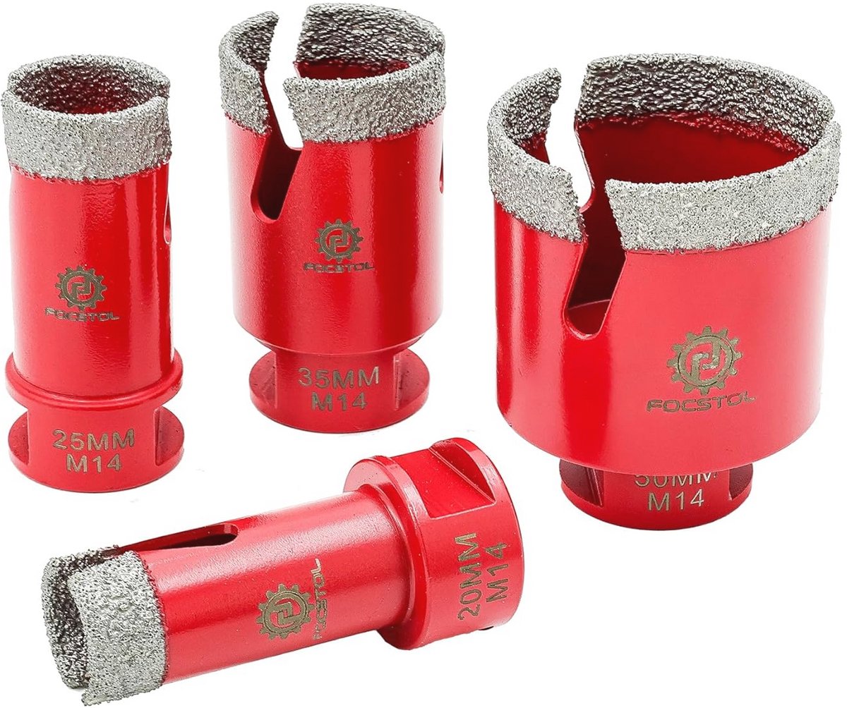 Diamant Tegel Boor Bits Set - Voor Tegels, Porselein, Keramiek en Marmer - 4 Stuks (20/25/35/50mm)