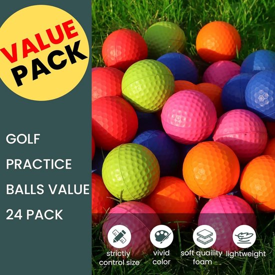 24 Stuks Schuim Golf Oefenballen - Duurzaam Trainingsmateriaal voor Binnen en Buiten van Merkloos — afbeelding 4