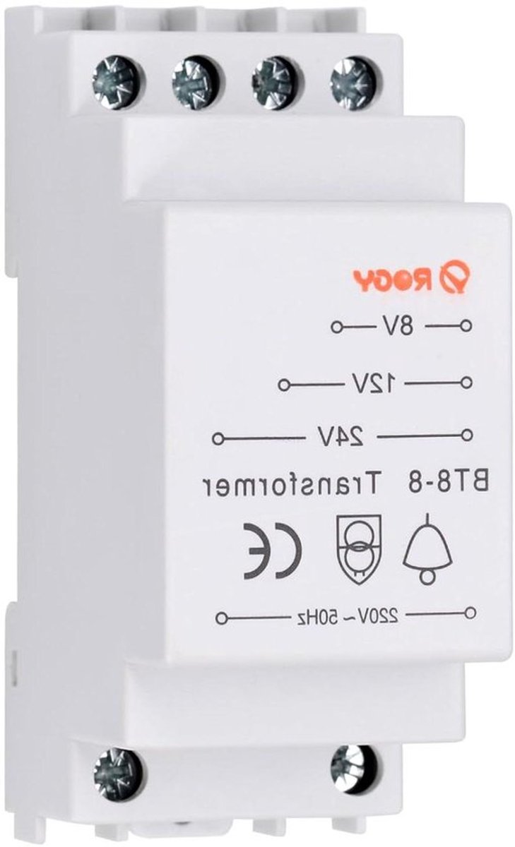 Beltrafo 8-24V voor Gestandaardiseerde DIN-rail - 8VA Nettransformator voor Deurbel & Deurbel bel