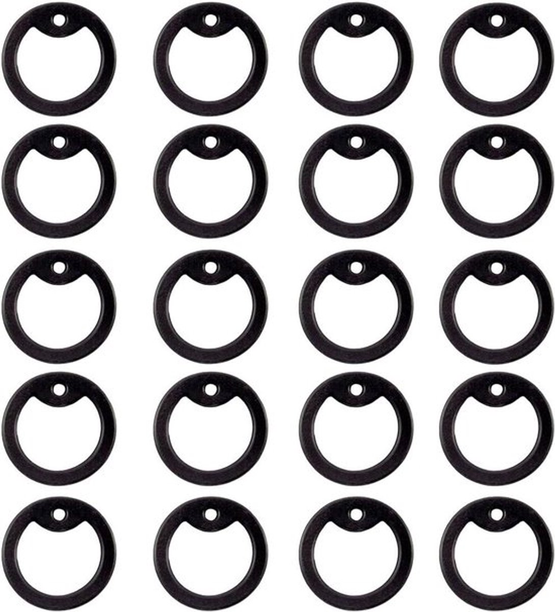 20 stuks siliconen geluiddemper ring afdekking hond hang tag product militaire dag afdekking (zwart)