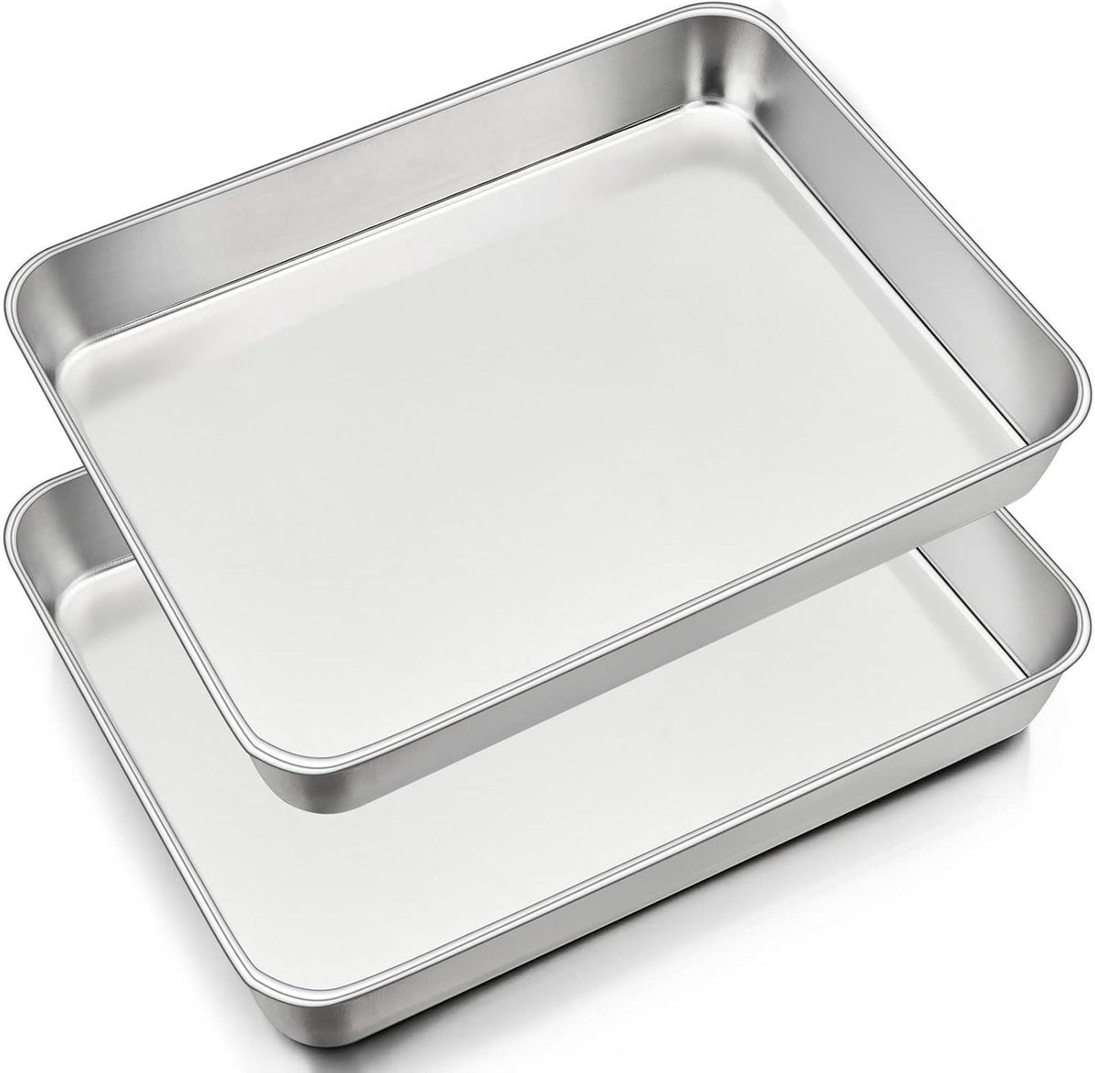 Ronte - Bakplaat van roestvrij staal voor in de oven - Rechthoekige vetpan - 31 x 24 x 5 cm - Diepe ovenplaat - Taartplaat voor bakken, braden, serveren - Vaatwasmachinebestendig - Duurzaam en veilig voor voedselbereiding.