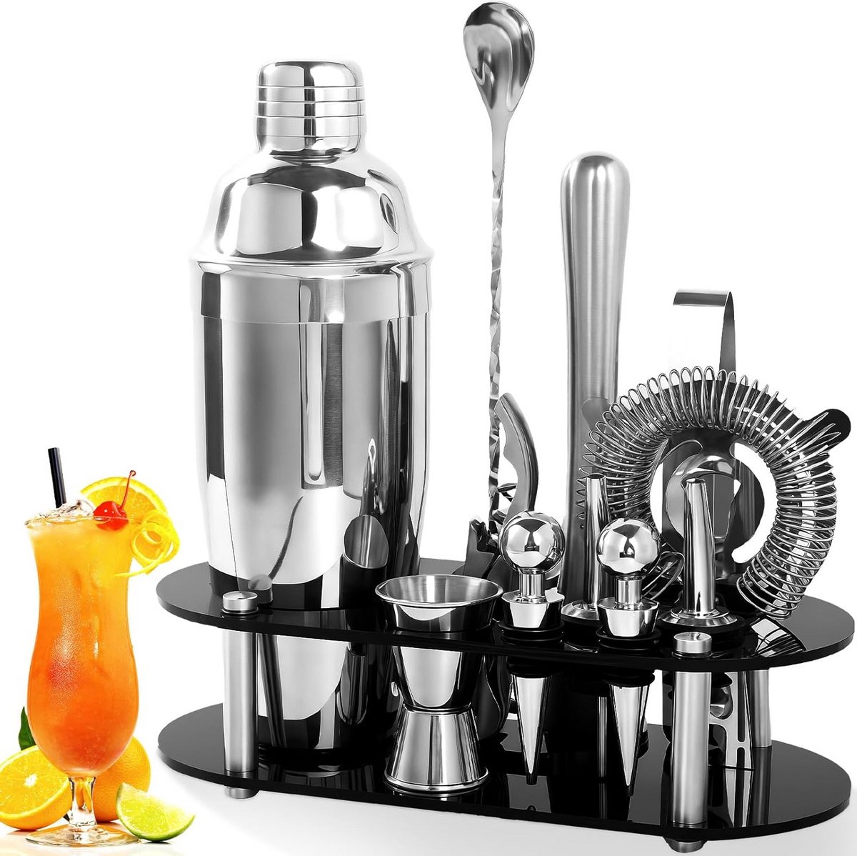 Cocktailset van 12 stuks - Complete barset voor thuis en feestjes