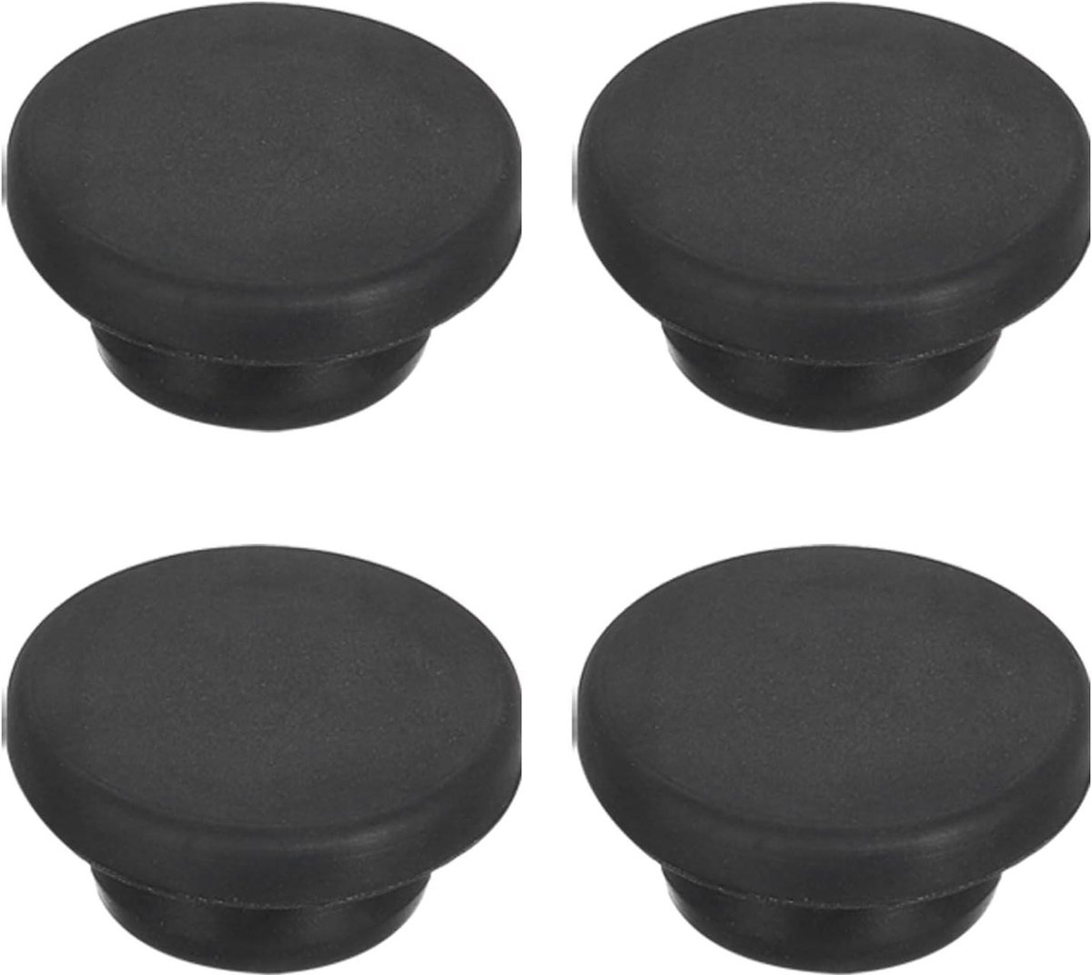 Ronte - Siliconen stoppen set voor keuken - Rubberen stoppen 23 mm - Waterdichte afdichting - Zwart - 4 stuks