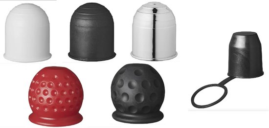 KOMUNJ Afdekking voor trekhaak, 50 mm, rubberen trekhaak, beschermkap, trekhaak, kogelkop voor aanhanger, auto, vrachtwagen, camper, 8 stuks (4 kleuren