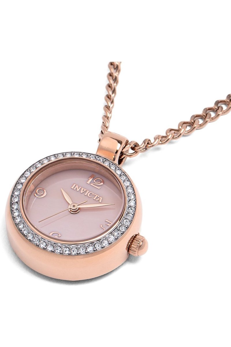 Invicta Mini 49933 Dames Horloge - Waterdicht - Analoog - Quartz Uurwerk - Roestvrij Staal met rosegouden Wijzerplaat - 22mm