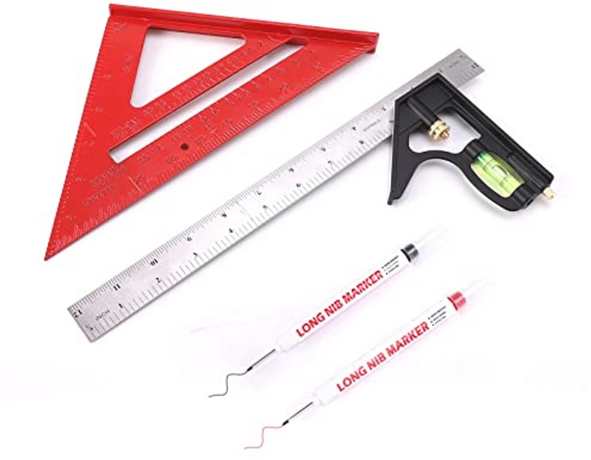 Rafter Square en 12" Combo Vierkante Set - Timmerwerk en Houtbewerking