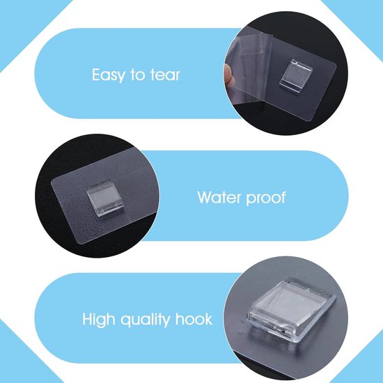 VPB Douche Caddy Zelfklevende Haken Vervanging, Transparant en Waterdicht Geen Boren Plank Wandmontage Haak Sticker, Douche Hoek Plank Haken voor