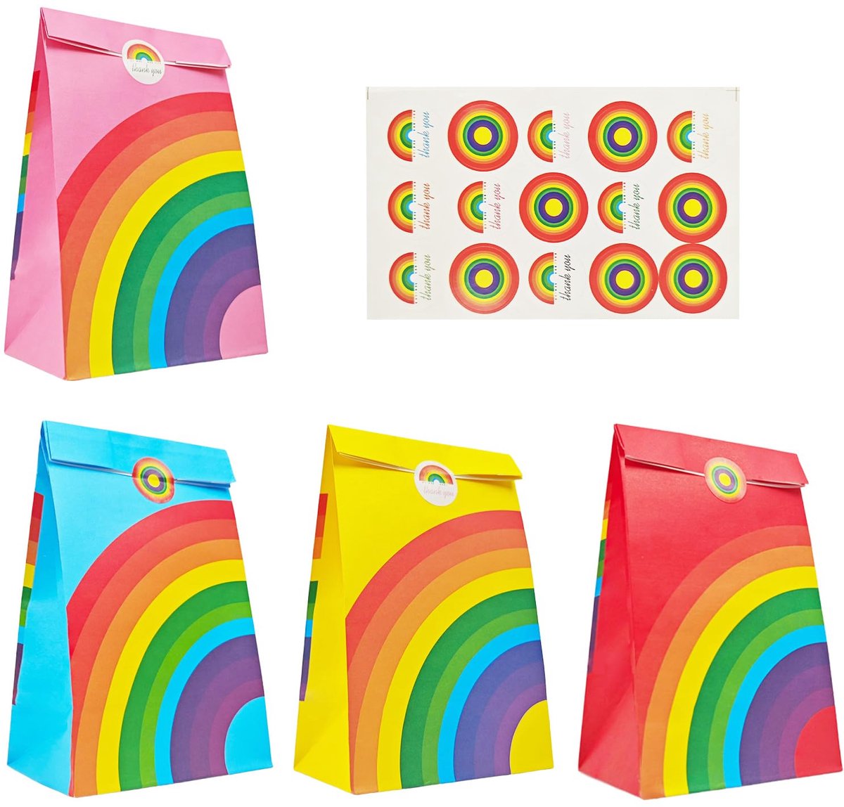 IMPERATORIS® Uitdeelzakjes met Strip/Stickers - Koekzakjes/Snoepzak/Geschenkzakjes - 12 stuks