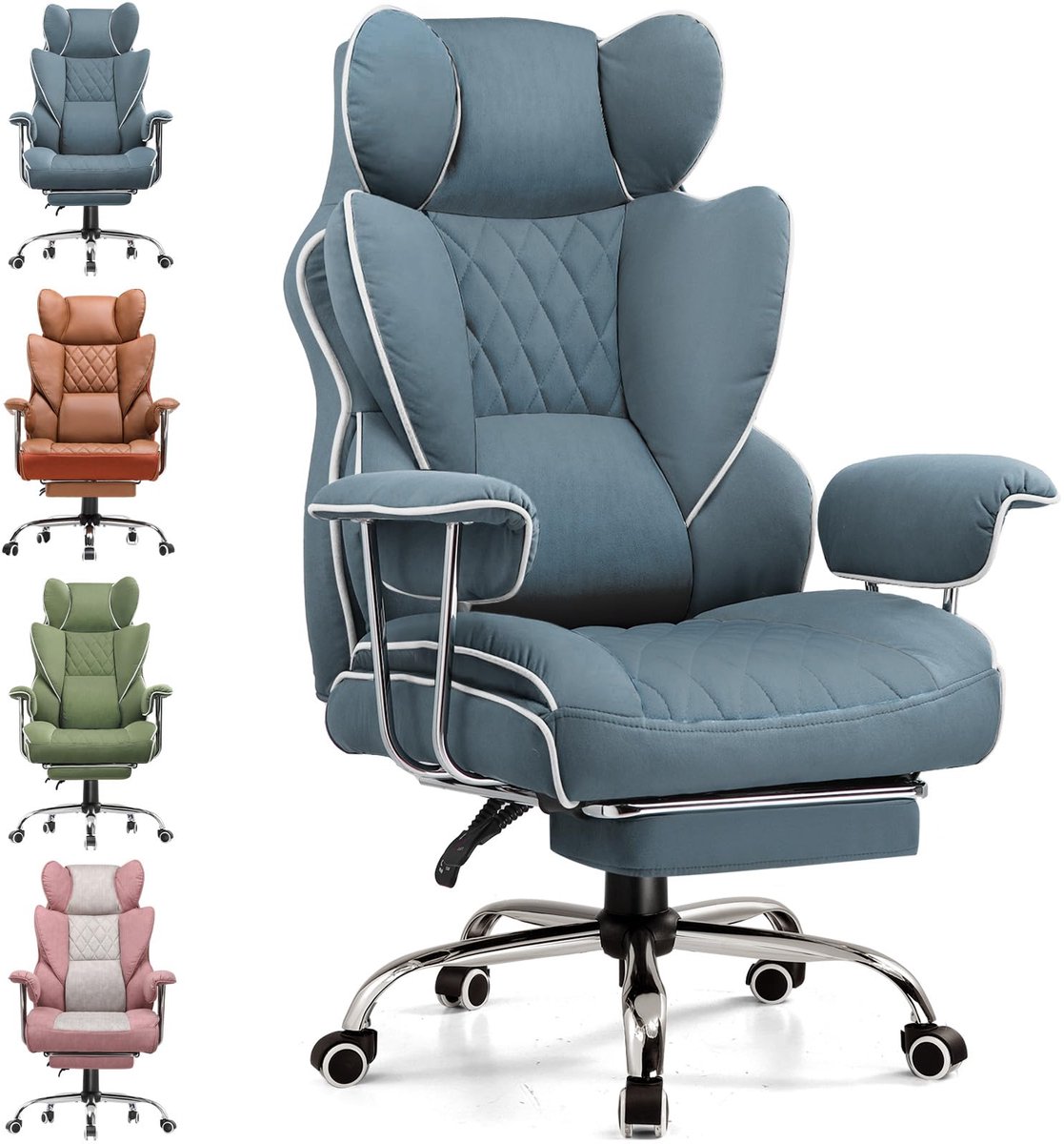 GTPLAYER Ergonomische Gamingstoel met Voetensteun - Zeeblauw - GTPLAYER - €139,99