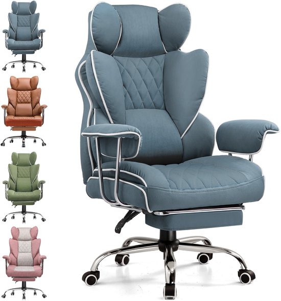 GTPLAYER Ergonomische Gamingstoel met Voetensteun - Zeeblauw - GTPLAYER - €139,99