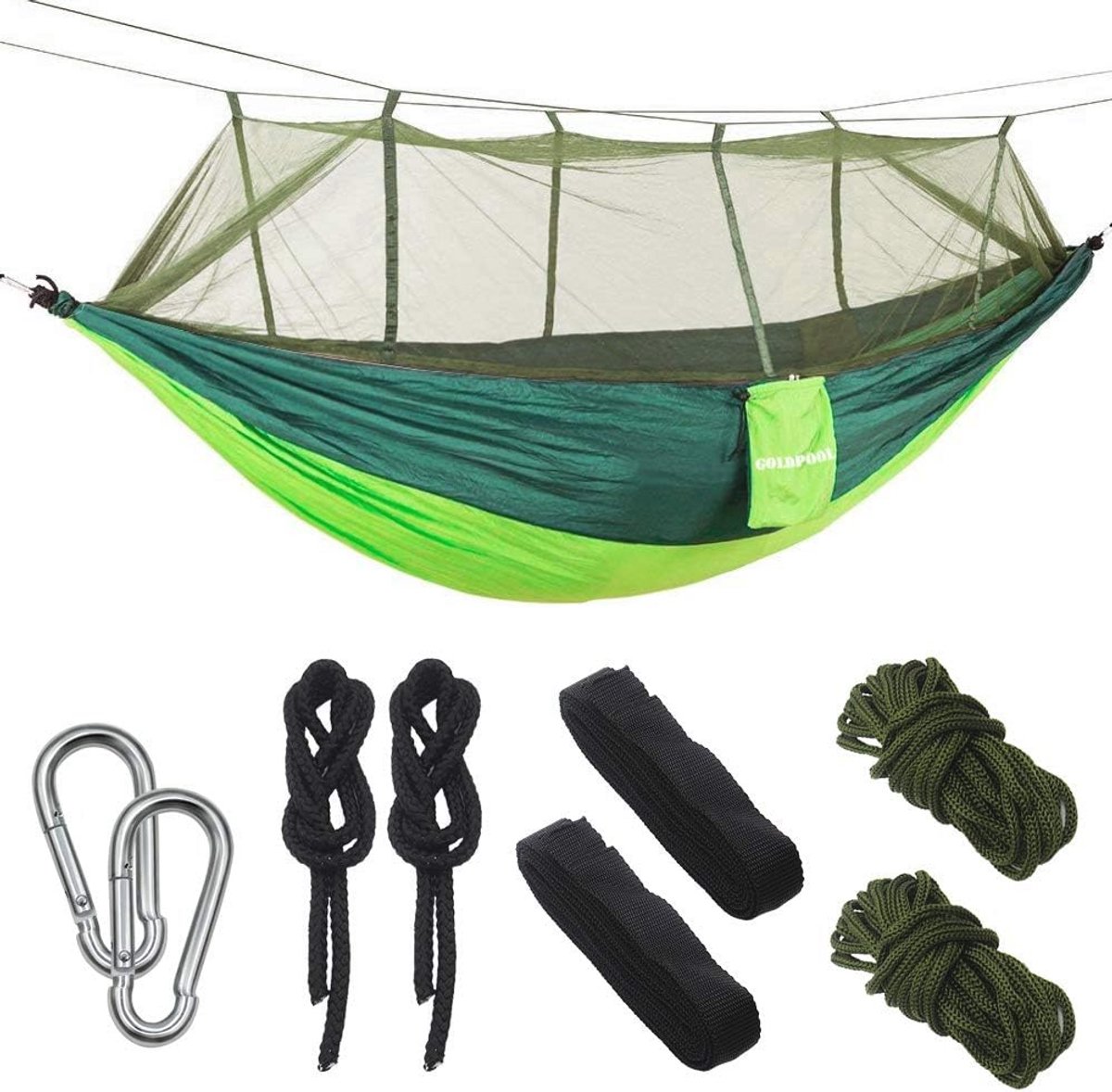 Ultralichte Hangmat voor Buiten, Draagkracht 300 kg, Ademend en Sneldrogend Nylon, Ideaal voor Backpacken, Camping en Tuin