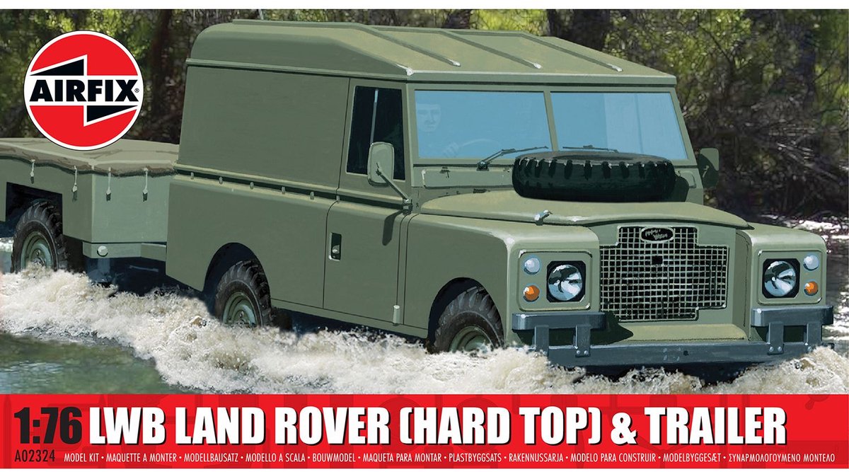 Airfix Modelbouwpakket Auto - 02324 Land Rover LMB met Aanhangwagen - Hard Top - Britse Terreinwagen Plastic - 1:76 - Modelbouw