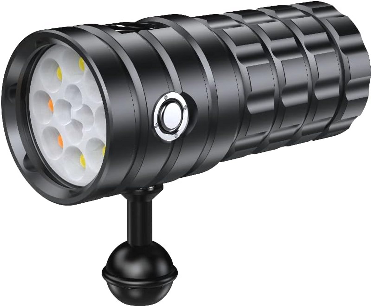 Onderwaterlamp 25000 Lumen - Professionele Duiklamp voor Onderwaterfotografie en Videografie tot 100 Meter