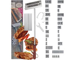 BBQ Branding Iron met 55 Verwisselbare Letters - Perfect voor Stempelen van Steaks, Burgers en Vlees