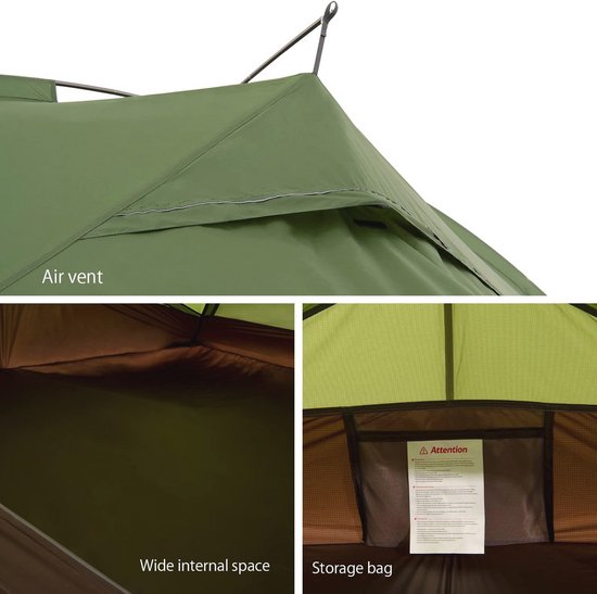 Naturehike Tagar Ultralight Backpack Tent One Layer Cycling Tent for 1.2 Persons (1P-Light Green) — afbeelding 5