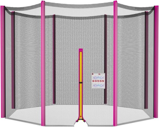 Vervangend Veiligheidsnet voor Ronde Trampolines van 3,04 m - Alleen Net, Geen Palen Inbegrepen - Roze
