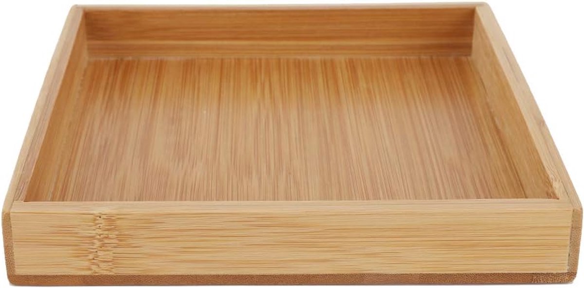Set van Houten Dienbladen - Japanse Stijl - Rectangulaire Bamboe Dienbladen (19.2 * 19.2 * 3cm)