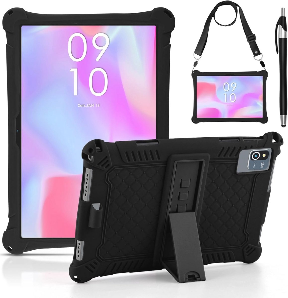 Universele Silikonhoes voor 10.1 Inch Tablet met Pen en Schoudertas