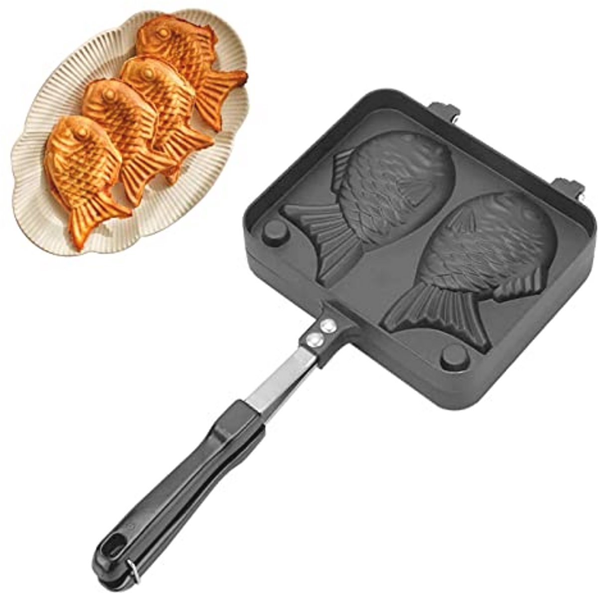 Visvormige Wafelpan - Hoogwaardige Anti-Aanbak Wafelijzer voor Feestjes en Theehuizen