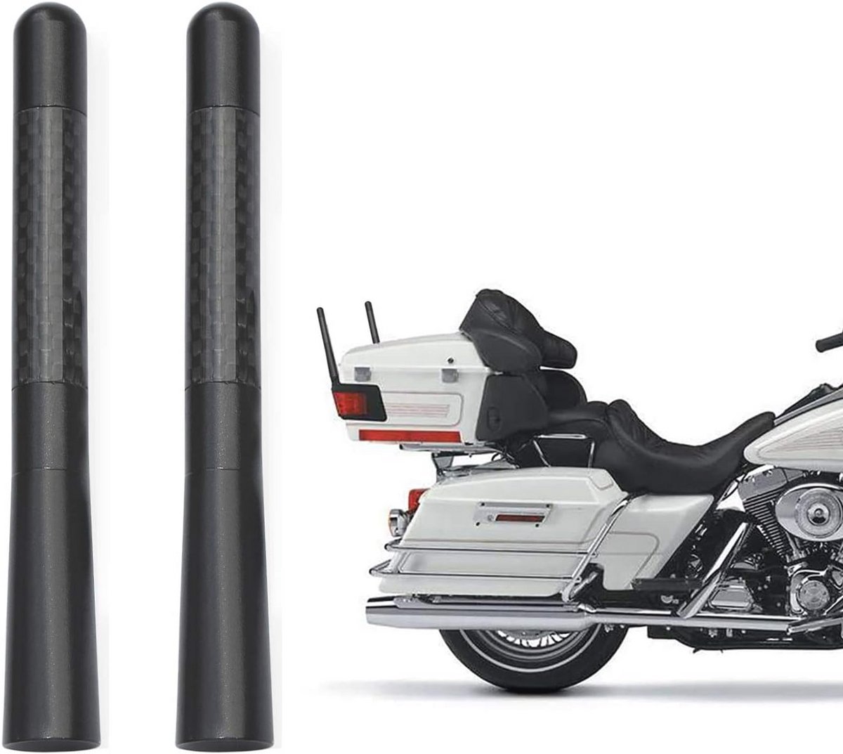 Motorfiets Koolstofvezel Antenne Mast 2-Pack - Hoge Kwaliteit Radio Signaal Ontvangst