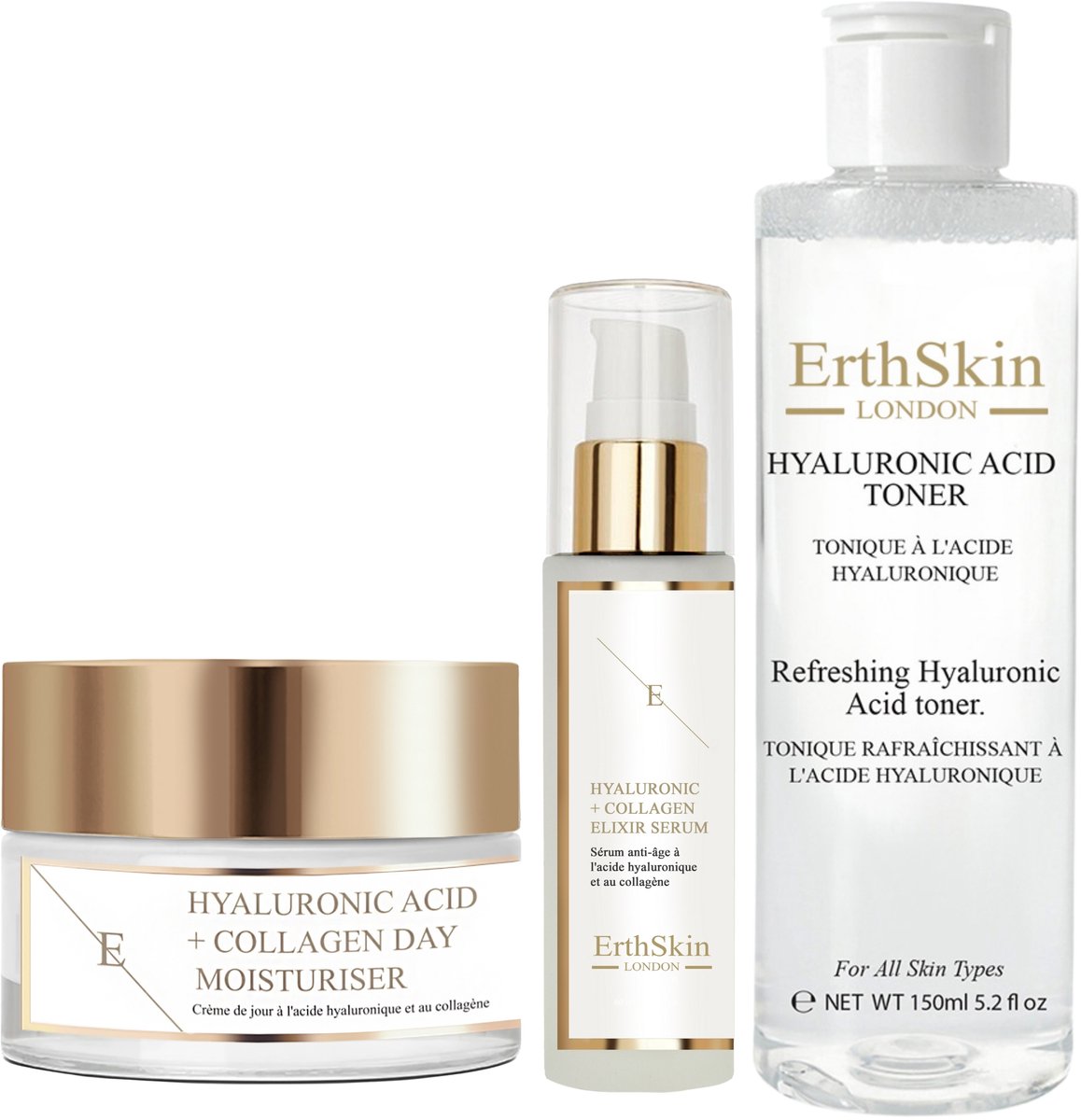 ErthSkin London Hyaluronzuur gezichtsverzorging trio