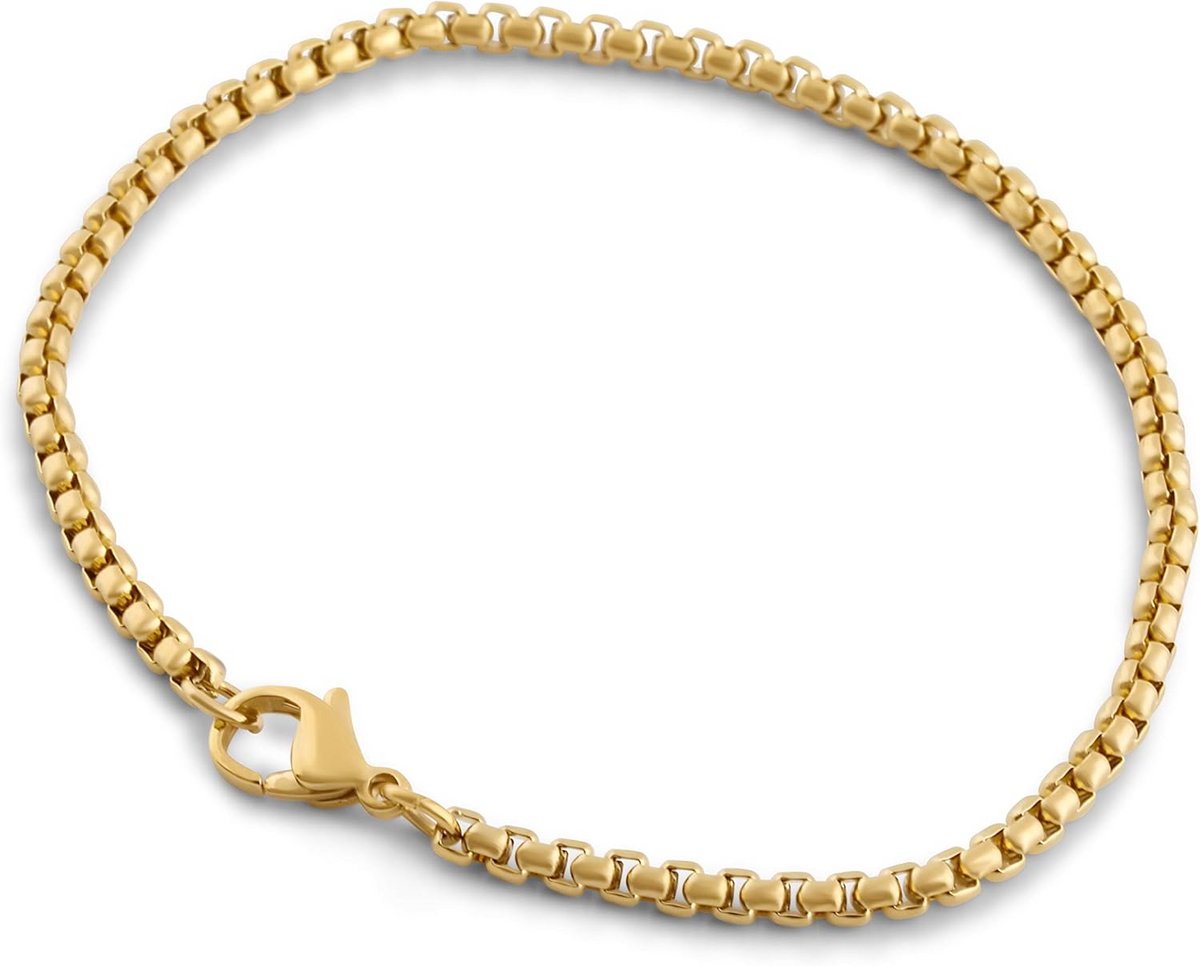 Roestvrijstalen Schakelarmband | 3mm Rolo Box Ketting voor Mannen en Vrouwen | Minimalistisch met Karabijnsluiting
